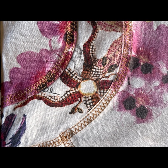 ROBERTO CAVALLI Vintage Orchid Jeweled Sea Life Gored Sexy Denim Skirt U… - Picture 7 of 15